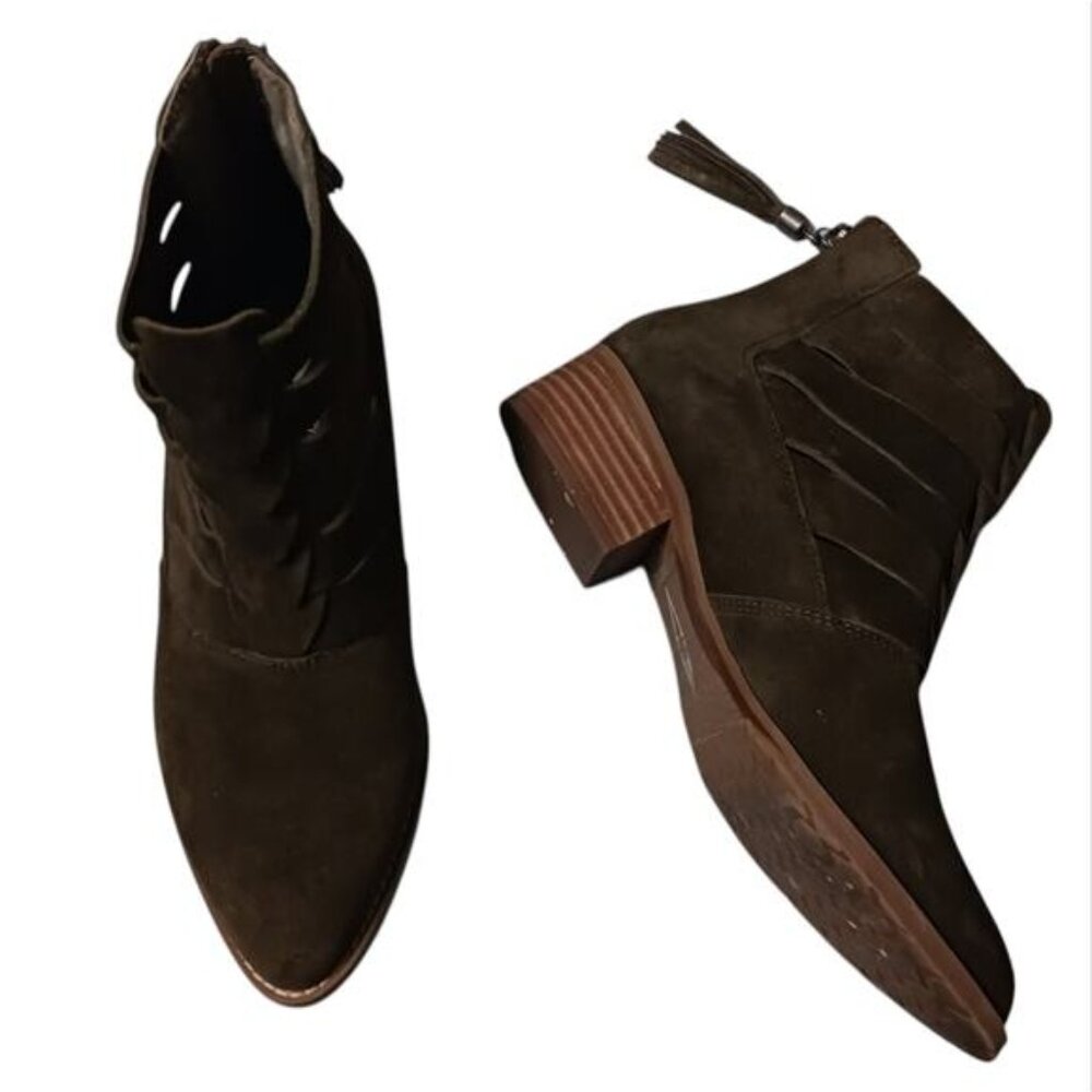 Volatile Blix bootie green suede 7 Ankle Boot festival boho western